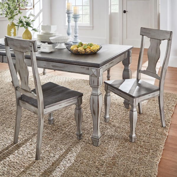 HomeSullivan 2-Tone Coffee and Antique Grey Side Chair (Set of 2)