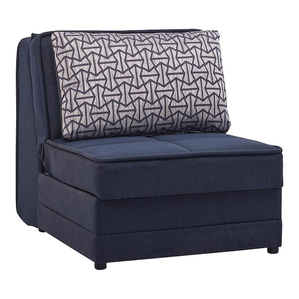Ottomanson Atolye Collection Navy Convertible Armchair with Storage