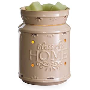 8.8 in. Bless This Home Cream Illumination Fragrance Warmer