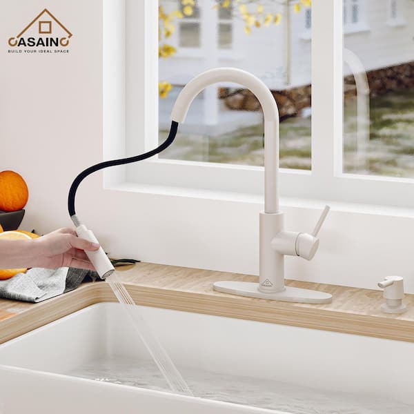 16.87 in. 360 Degree Spout Swivel Single Handle Pull Down Sprayer