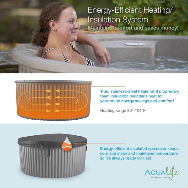AquaLife Oceania 6-Person 40 Stainless Jet 240-Volt Hot Tub with
