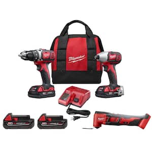 M18 18V Lithium-Ion Cordless Drill Driver/Impact Driver Combo Kit (2-Tool) with Multi-Tool and (2) 2.0 Ah Batteries