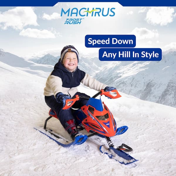 FROSTRUSH Machrus Frost Rush Snow Bike Winter Sled for Kids with Handlebar  Grips, Retractable Pull Cord and Dual Foot Brakes FRSL-MS-RB - The Home  Depot