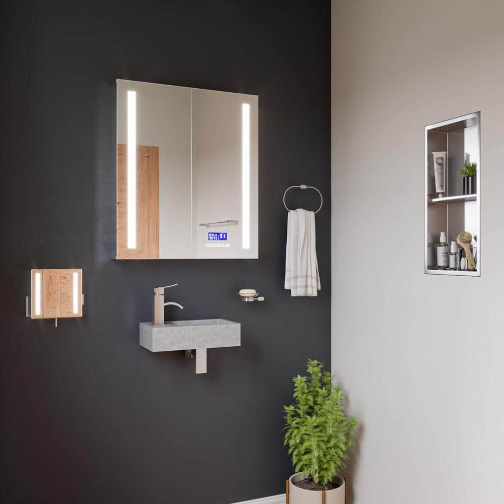 Brushed Stainless Steel Double Shelf Shower Niche