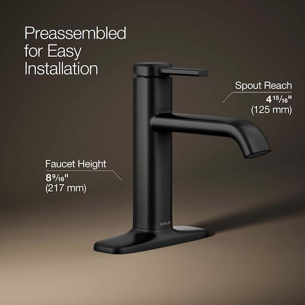 KOHLER Ashan Single Hole Single-Handle Bathroom Faucet in Matte