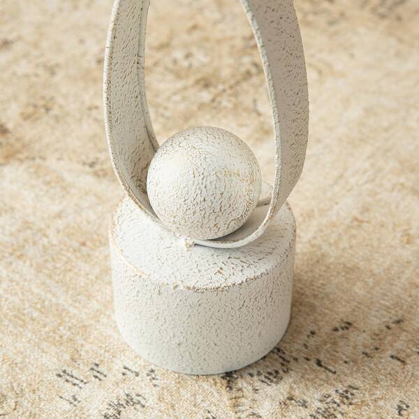 Glitzhome 25.50 in. H Modern Abstract White Metal Sculpture