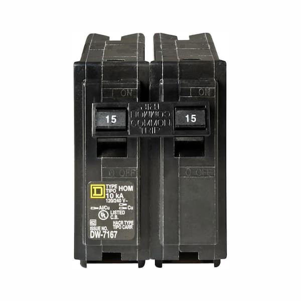 Square D Homeline 15 Amp 2-Pole Circuit Breaker (3-Pack) HOM215CP3 ...