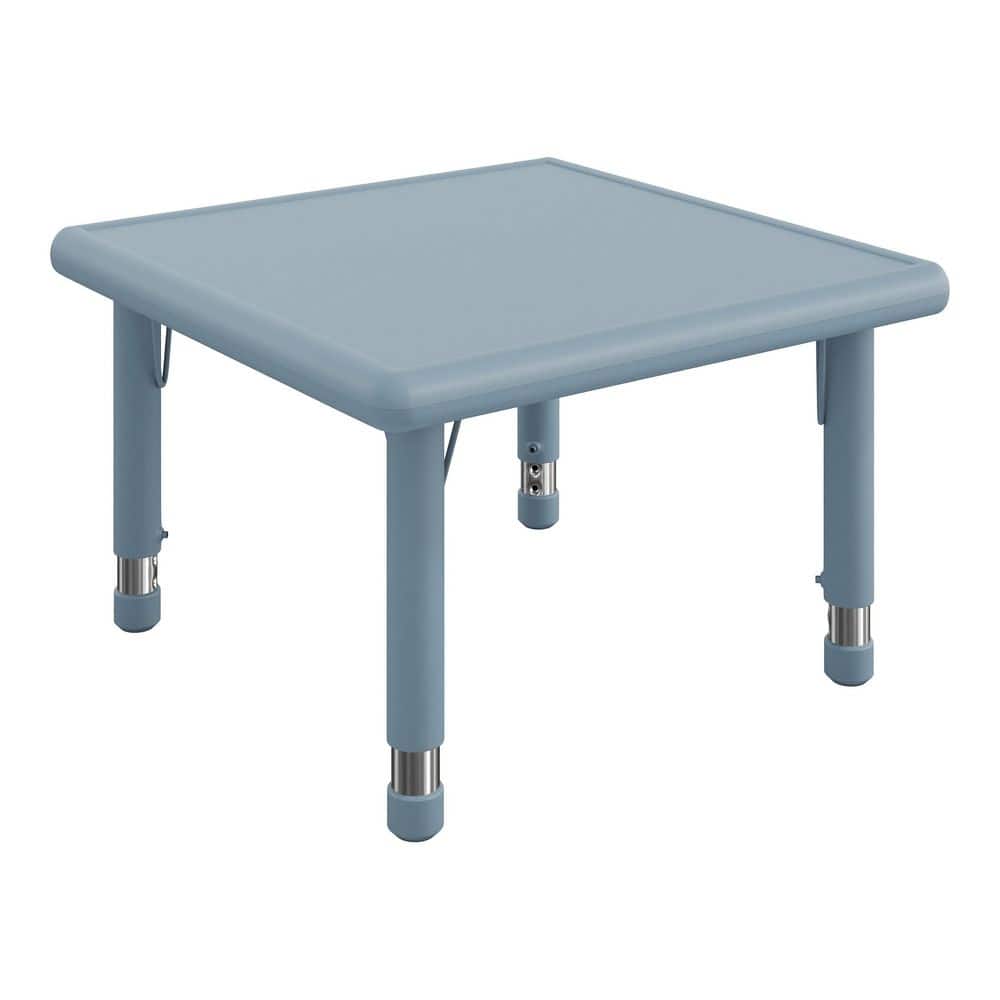 Wren Adjustable Dusty Blue Square Kids Activity Table with Plastic Top for 4