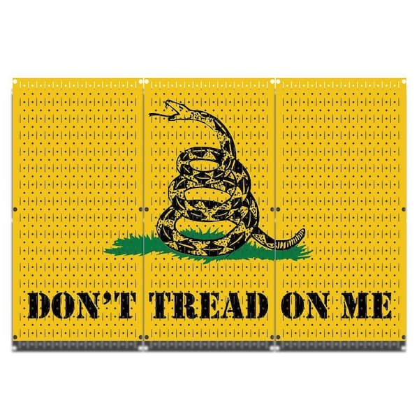 32 in. H x 48 in. W Don't Tread On Me Design Metal Pegboard 3 Panel Set