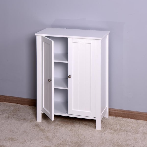 23.6 in. W x 11.8 in. D x 31.5 in. H White Bathroom Floor Storage Cabinet  Linen Cabinet with Adjustable Shelf X40914886 - The Home Depot