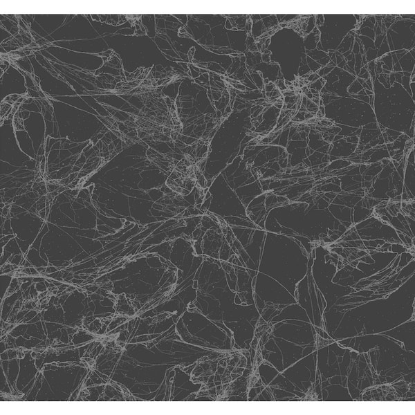 Seabrook Designs Paint Splatter Gray Glitter and Ebony Paper Strippable Roll (Covers 60.75 sq. ft.)