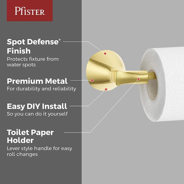 Willa Wall Mount Double Post Toilet Paper Holder in Brushed Gold