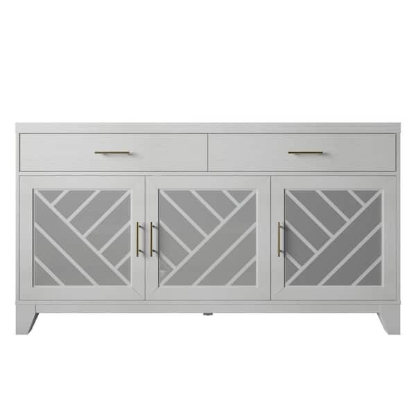 Twin Star Home White Sideboard with Integrated Wine Cooler