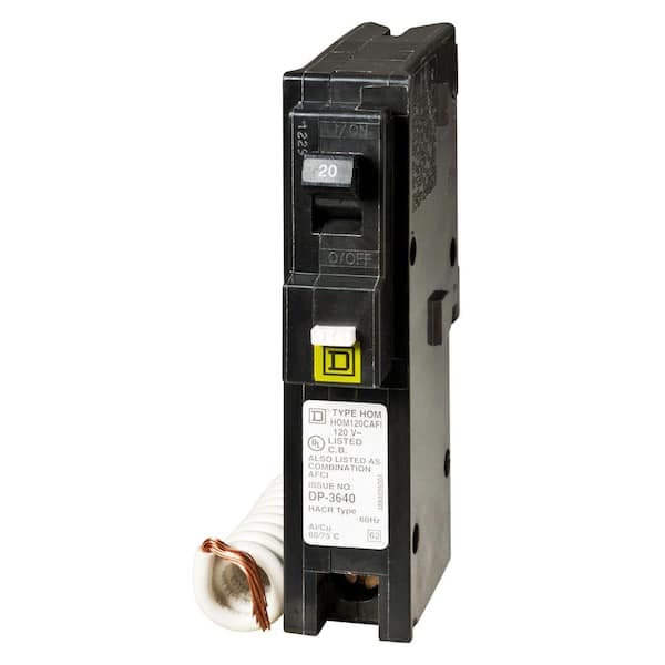 Square D Homeline 20 Amp Single-Pole Combination Arc Fault Circuit Breaker(HOM120CAFIC)