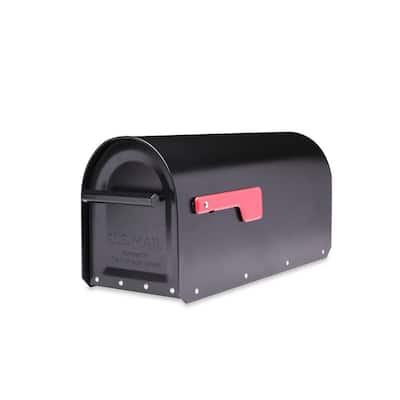 Sequoia Black, Large, Steel, Heavy Duty Post Mount Mailbox