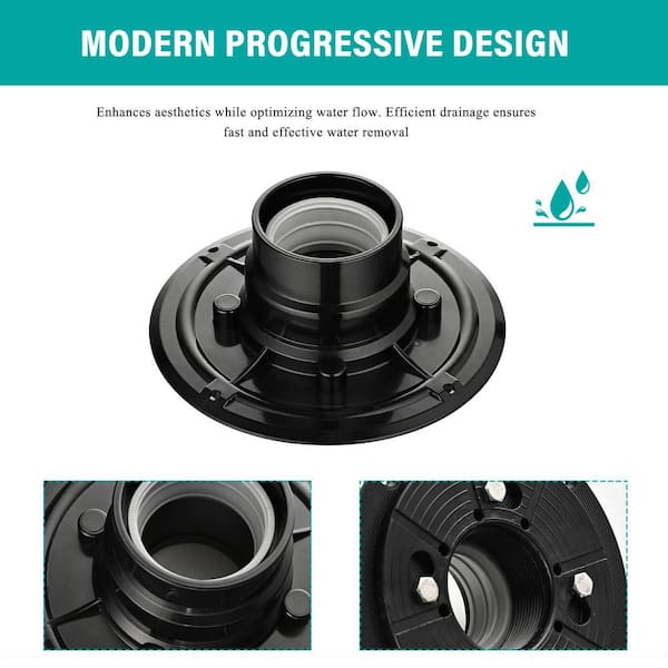 Tahanbath Shower Drain Base with Adjustable Ring + Rubber