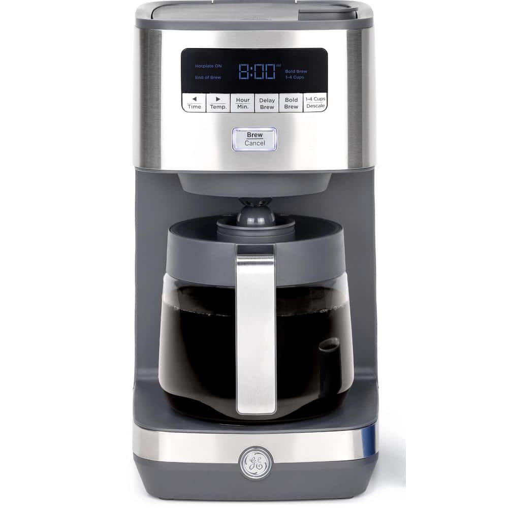 12-Cup Stainless Steel Drip Coffee Maker with Glass Carafe and Adjustable K