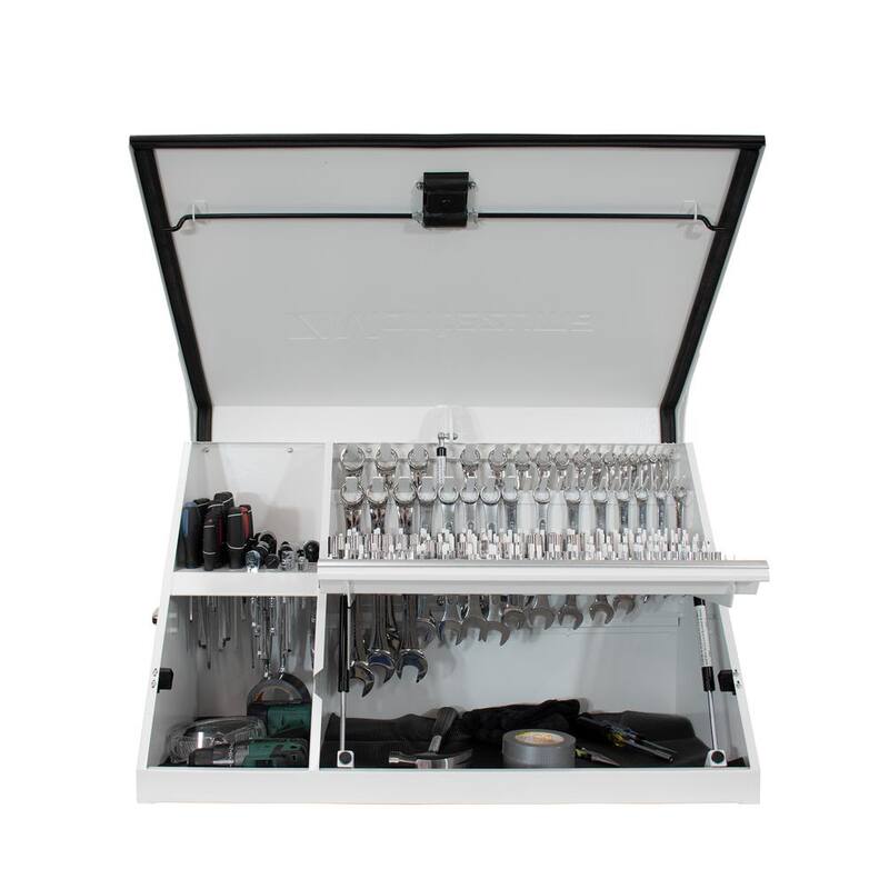 37 in. W x 18 in. D Portable White Triangle Top Tool Chest for Sockets, Wrenches and Screwdrivers