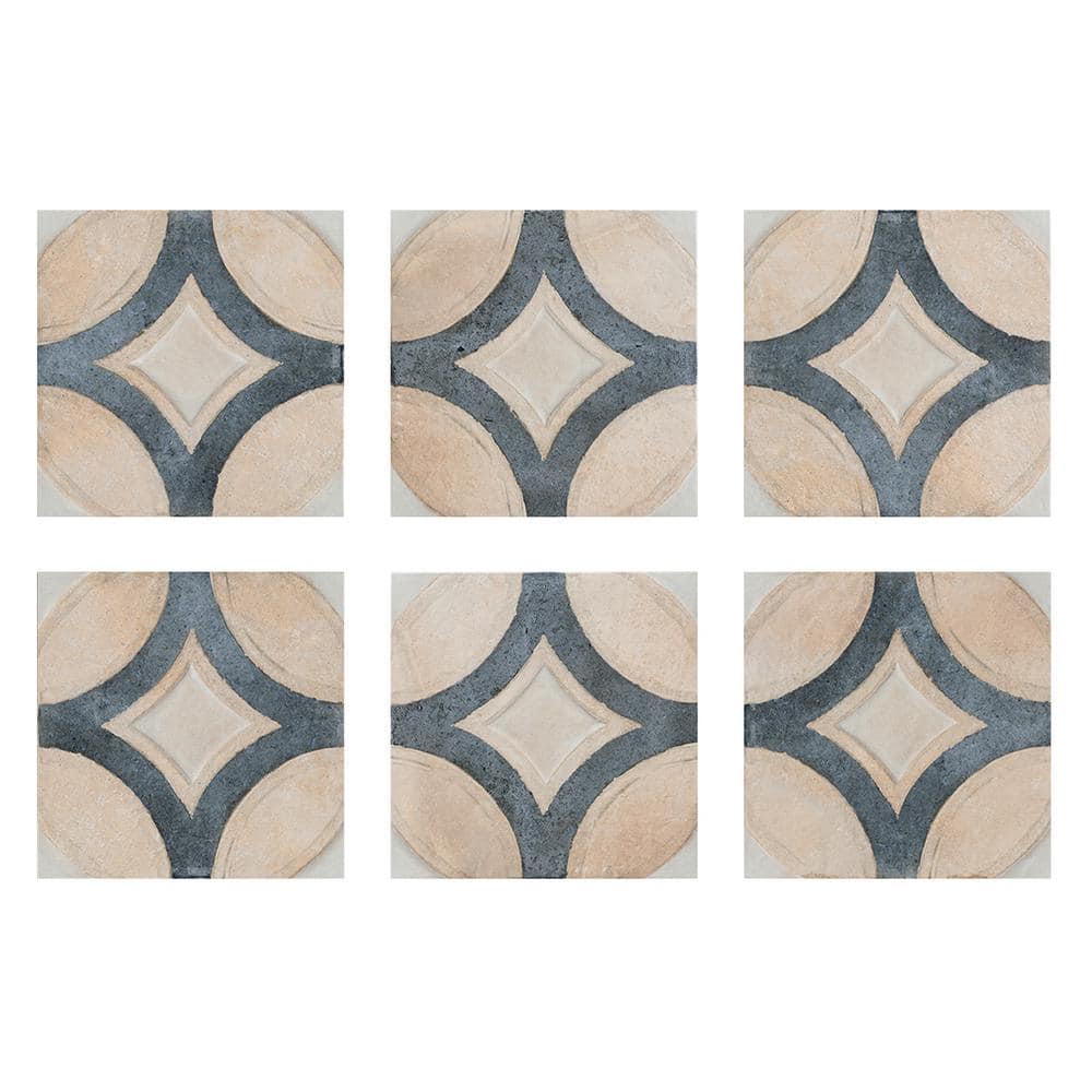 Circles Crema Matte Porcelain 8x8 Floor and Wall Tile