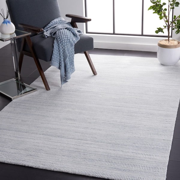 Mirage 10 ft. x 14 ft. Light Gray/Ivory Striped Marle Solid Color Area Rug