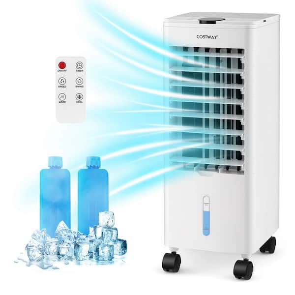 130 CFM 3-Speeds Portable Evaporative Air Cooler Fan Oscillating Swamp with Modes Remote 100 sq.ft.