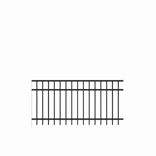 Natural Reflections Standard-Duty 3 ft. H x 6 ft. W Black Aluminum Pre-Assembled Fence Panel