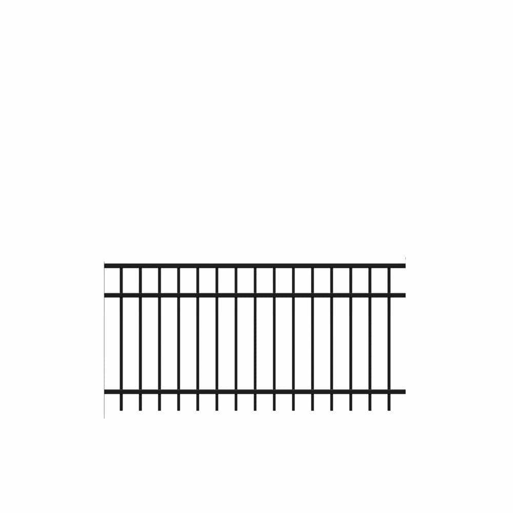 Peak Products Modular Fencing 76 in. H Matte Black Aluminum Hard Surface  Post for a 6 ft. H Outdoor Privacy Fence System 2481 - The Home Depot