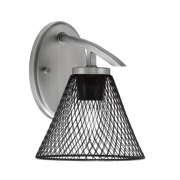 Unbranded Siena 1-Light Graphite Downlight Wall Sconce with Matte Black Metal Shade