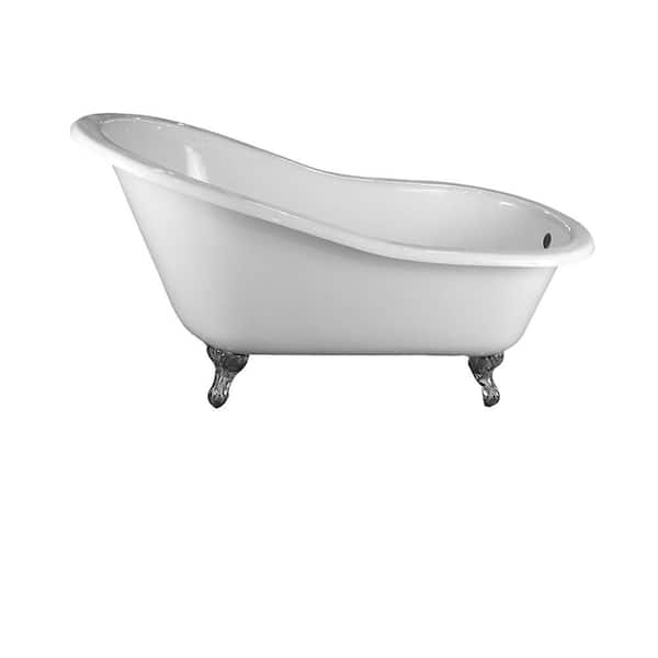 Pegasus 5 ft. Cast Iron Ball and Claw Feet Slipper Tub in White