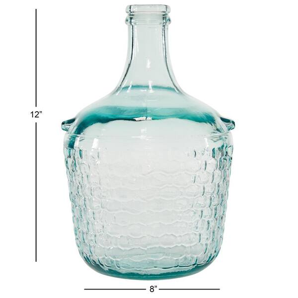 Litton Lane Clear Spanish Recycled Glass Farmhouse Decorative Vase 18222 -  The Home Depot