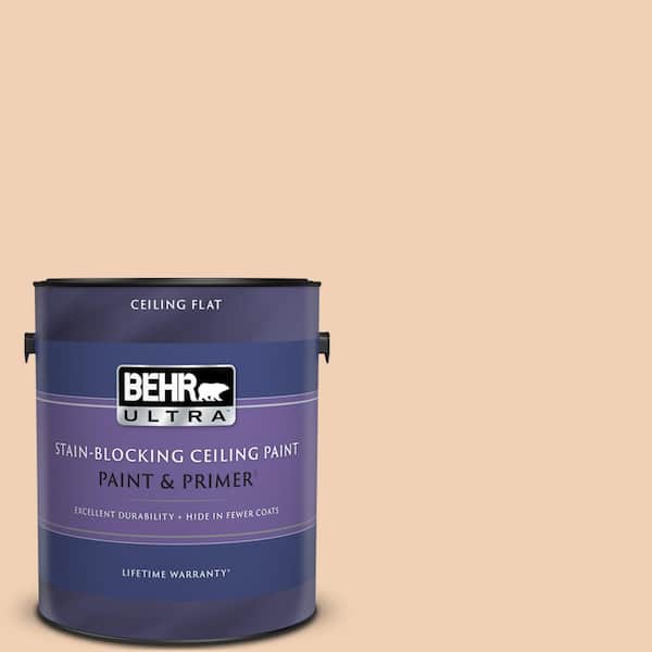 BEHR ULTRA 1 gal. #PPU3-07 Pale Coral Ceiling Flat Interior Paint & Primer