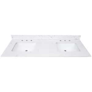 Transolid 43.5 in. W x 22.25 in. D Quartz Vanity Top in Urban Gray with  White Basin and Widespread VT43.5x22-1OU-4R-A-W-8 - The Home Depot