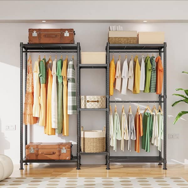 metal dress rack HOMEKAYT Black Clothing Rack, Modern Garment Rack, Heavy Duty Display for Home and Clothing Store, 47''L-Black : Home & Kitchen 69W x 16D x77H Unbranded Black Metal Garment Clothes