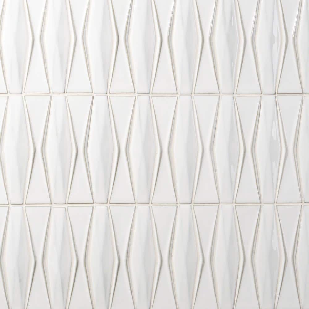 Ivy Hill Tile Delphi Harlequin Natural White 13 in. x 16 in. Polished Ceramic Mosaic Tile (1.41 sq. ft./Sheet) EXT3RD100270 - The Home Depot