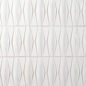 Delphi Harlequin Natural White 13 in. x 16 in. Polished Ceramic Mosaic Tile (1.41 sq. ft./Sheet)