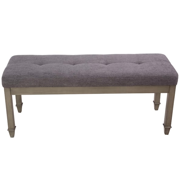 Tidoin 16.14 in. D x 45.28 in. W x 18.9 in. H Dark Gray Upholstered Bench with Wood Legs