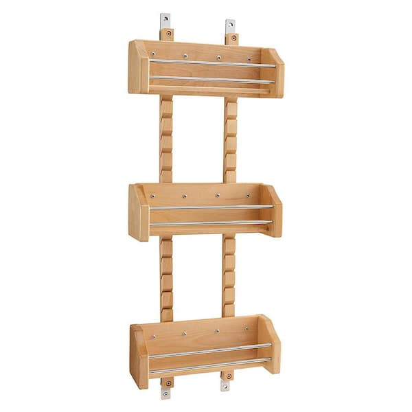 Small Adjustable 3-Shelf Cabinet Door Mount Spice Rack