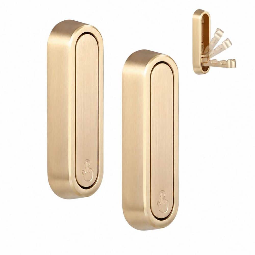 Foldable Wall-Mounted Robe and Towel Hook in Gold, Zinc Alloy, 90-Degree Hideaway Design, 2-Piece Set price history on PriceWatchPro