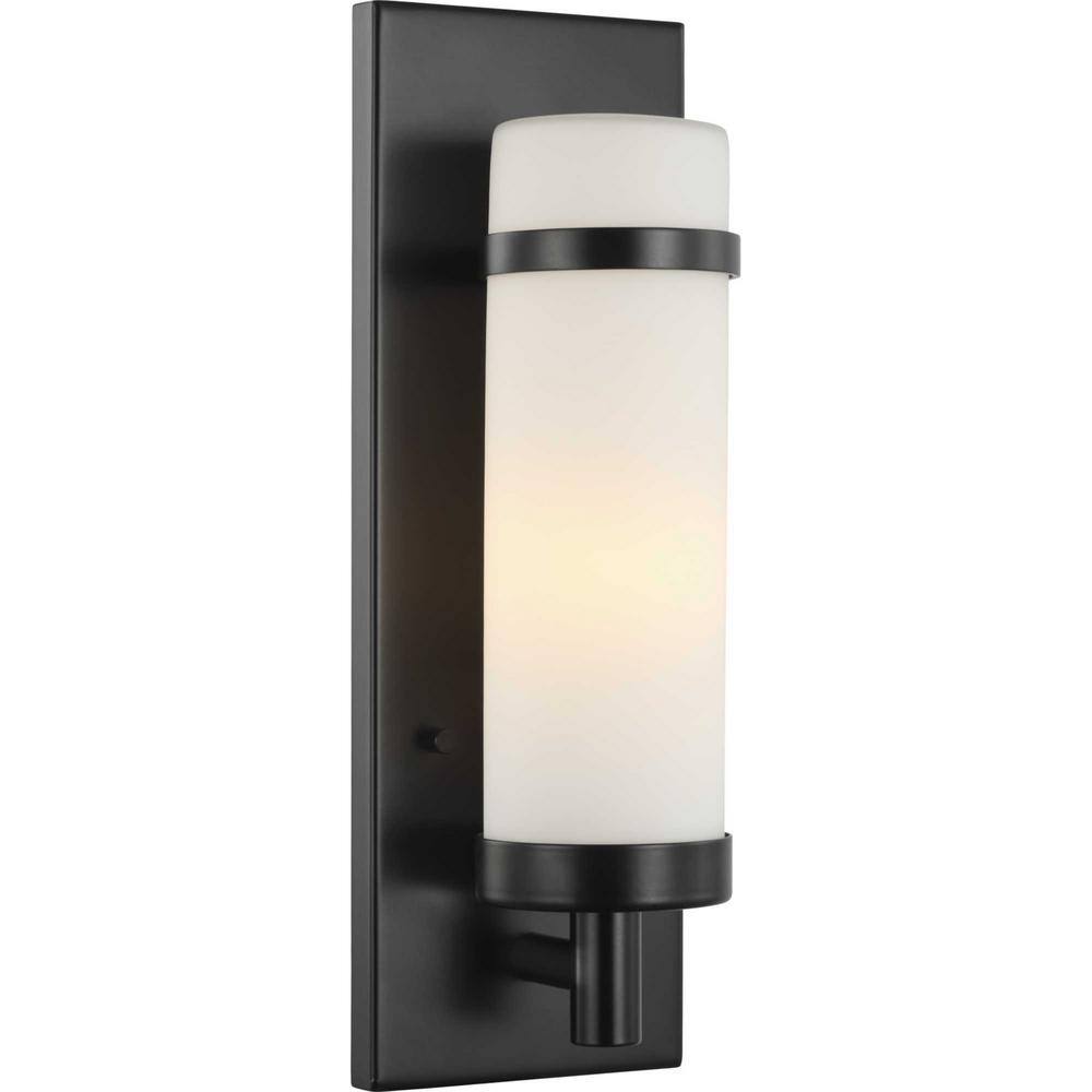 Matte Black Etched Opal Glass Dimmable Wall Sconce
