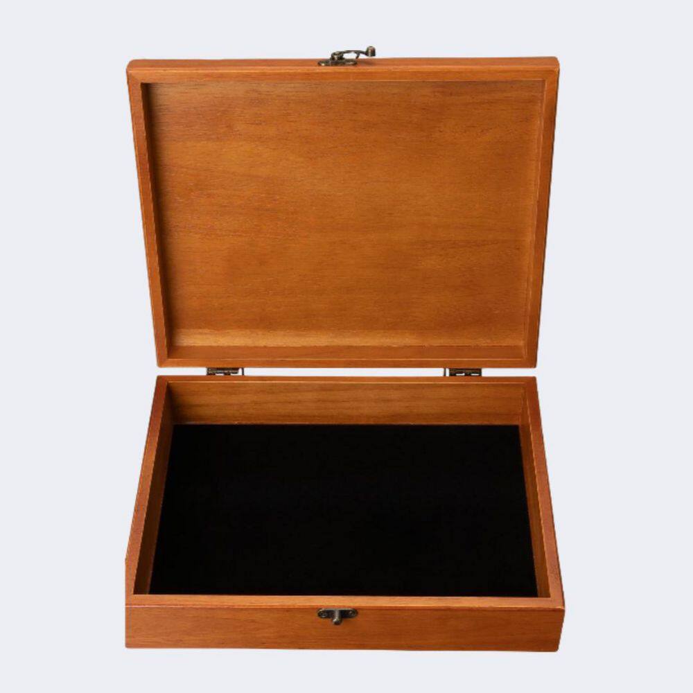 Old World Wooden Treasure Box with Brass Latch (Light Cherry Finish), 9 ...