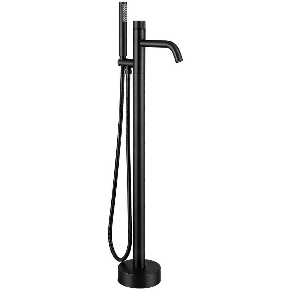 Single Handle Claw Foot Tub Faucet Freestanding Floor Mount Roman Tub Faucet with High Spout in Matte Black price history on PriceWatchPro