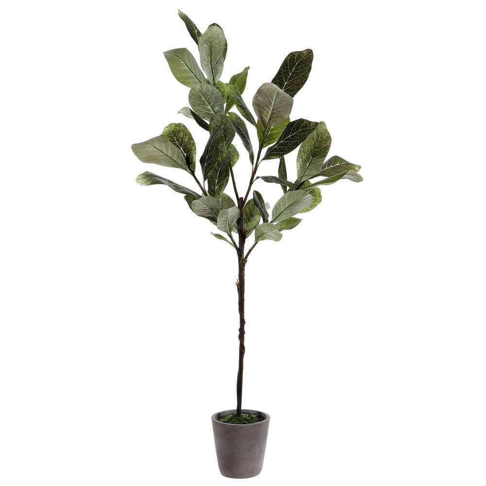 51-inch Faux Magnolia Tree in Gray Cement Pot