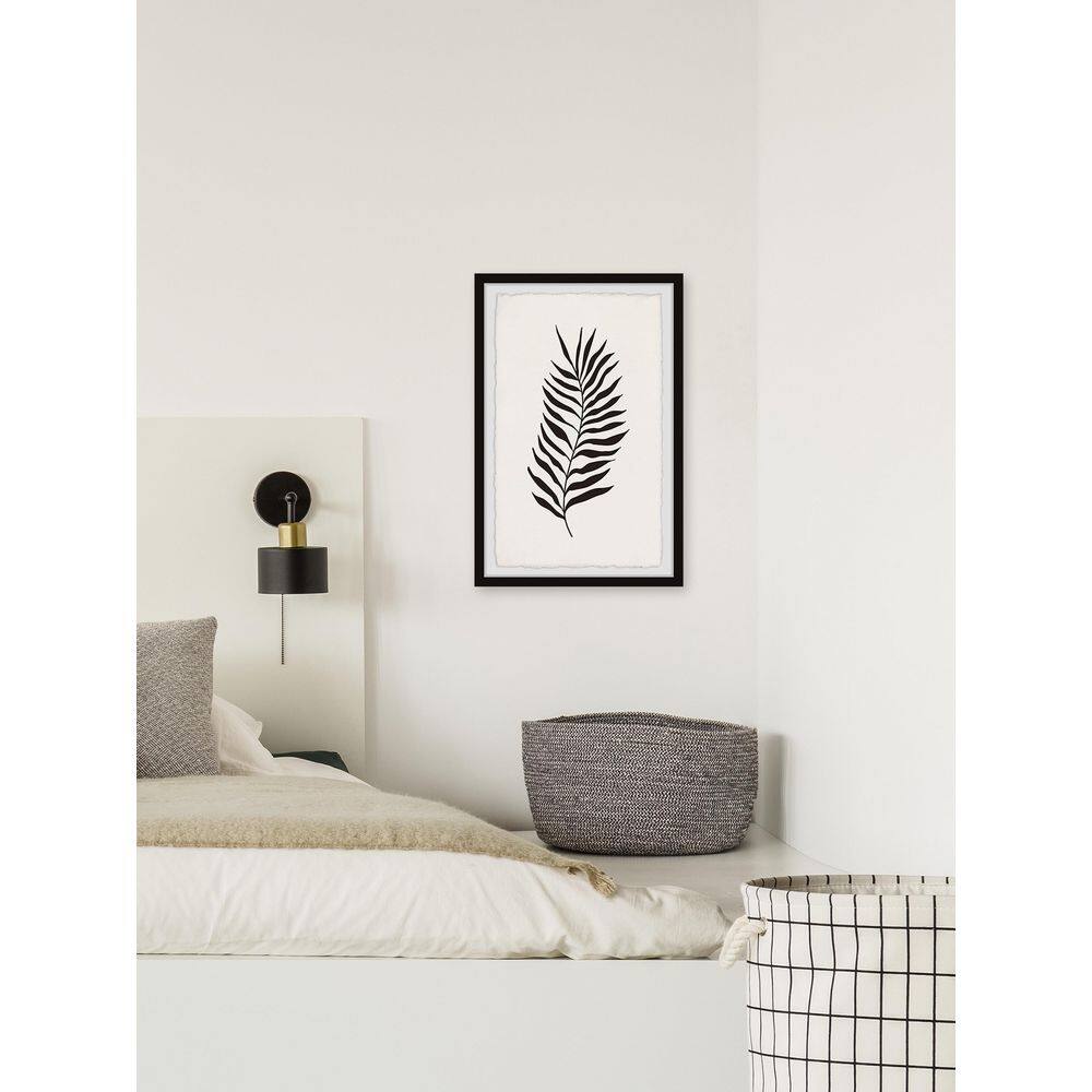 Black and White Fern Leaf Framed Nature Art Print, 30" x 20"