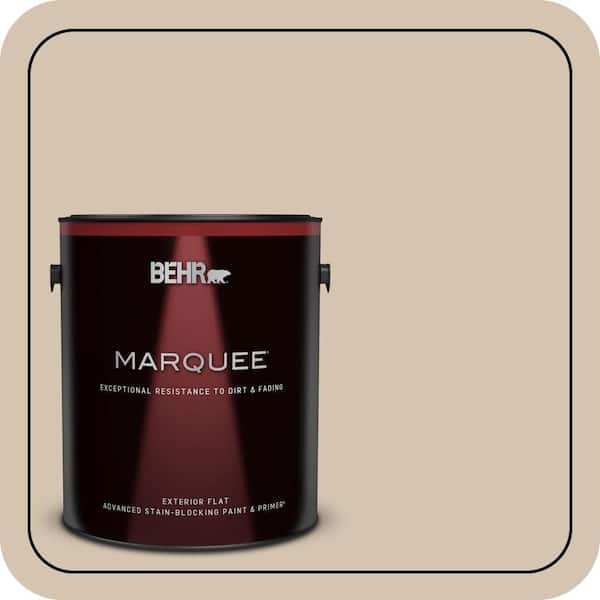 BEHR MARQUEE 1 gal. #N300-3 Casual Khaki Flat Exterior Paint & Primer