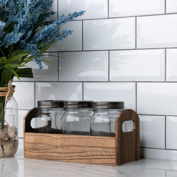 Crown Heights Beveled Glossy White 3 in. x 6 in. Ceramic Wall Tile (5.72 sq. ft./Case)