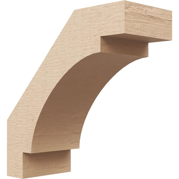 Ekena Millwork 5 in. x 12 in. x 12 in. Merced Rough Cedar Woodgrain Timberthane Polyurethane Knee Brace, Primed