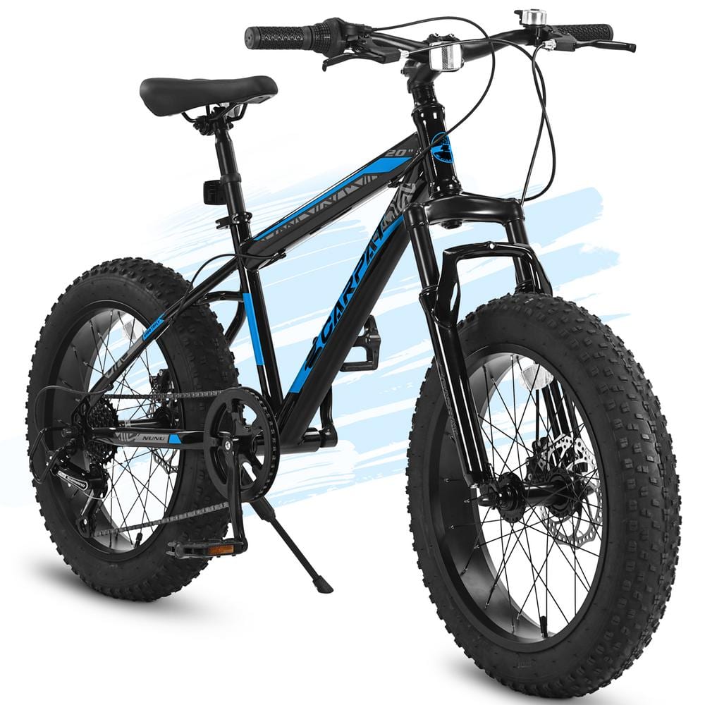 Black and Blue 20 in. 7 Speed Steel Teenager Bike Children Kids' Bicycles