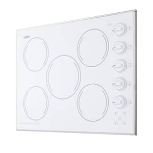 27 in. Radiant Electric Cooktop in White with 5 Elements
