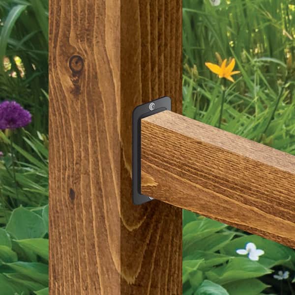 2 in. x 4 in. Black Steel Rail Hanger and Connector Plate (48-Pack)