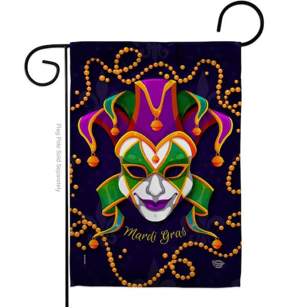 Ornament Collection 13 in. x 18.5 in. Joker Mardi Gras Garden Flag Double-Sided Spring Decorative Vertical Flags